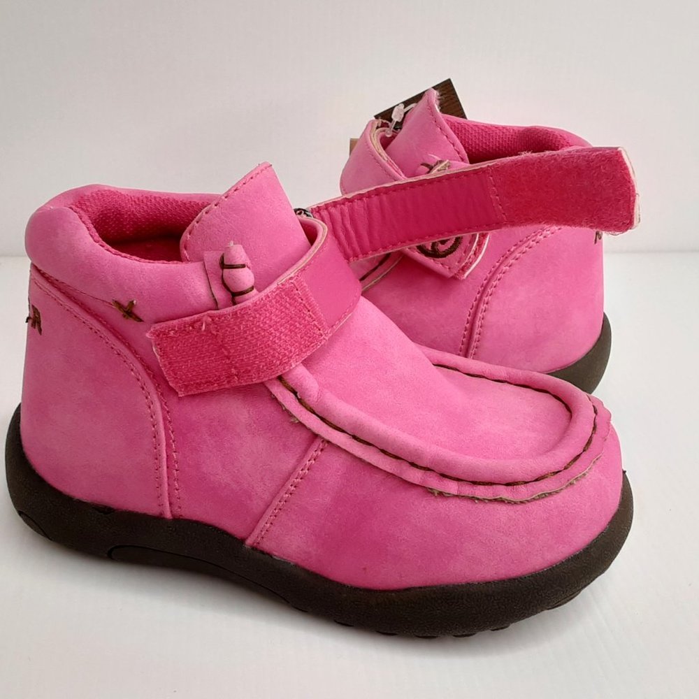 'ROPER' 'CHUKKA' MOCCASIN 'PETAL PINK' VELCRO WRAP ANKLE HIGH SHAFT BOOTS - Picture 9 of 16